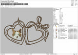 Cat Heart Lock Embroidery Machine Design File 6 sizes
