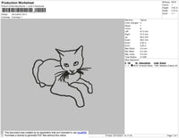 Cat Outline Embroidery File 4 size