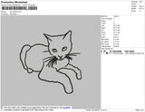 Cat Outline Embroidery File 4 size