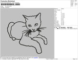 Cat Outline Embroidery File 4 size