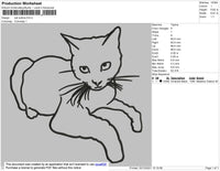 Cat Outline Embroidery File 4 size