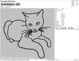 Cat Outline Embroidery File 4 size