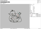 Cat Outlines Embroidery File 6 sizes