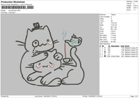 Cat Outlines Embroidery File 6 sizes