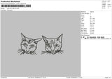 Cats Outline V6 Embroidery File 6 sizes