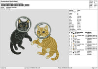 Cats Helmet Embroidery File 6 sizes