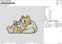 Cat Watching Embroidery File 6 sizes