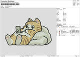 Cat Watching Embroidery File 6 sizes