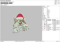 Cat Xmas Embroidery File 4 size