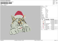 Cat Xmas Embroidery File 4 size