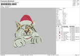 Cat Xmas Embroidery File 4 size