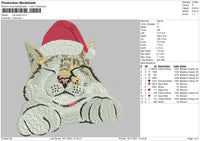 Cat Xmas Embroidery File 4 size