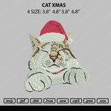 Cat Xmas Embroidery File 4 size