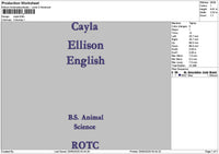 Caylaytext Embroidery File 6 sizes