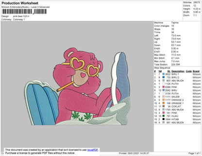 Care Bears Baddie Embroidery 4 size