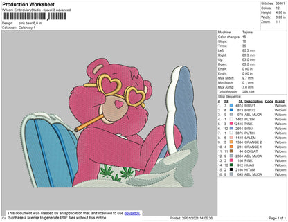 Care Bears Baddie Embroidery 4 size