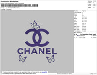 CC Chanel Butterflies Embroidery File 4 size