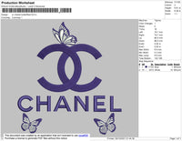 CC Chanel Butterflies Embroidery File 4 size