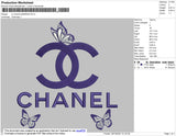 CC Chanel Butterflies Embroidery File 4 size