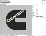 C Cummins Embroidery File 4 size