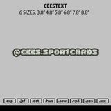 Ceestext Embroidery File 6 sizes