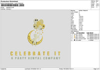 Celebrate Text Embroidery File 6 sizes