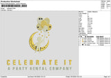 Celebrate Text Embroidery File 6 sizes
