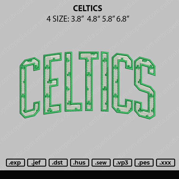Celtics Embroidery File 4 size