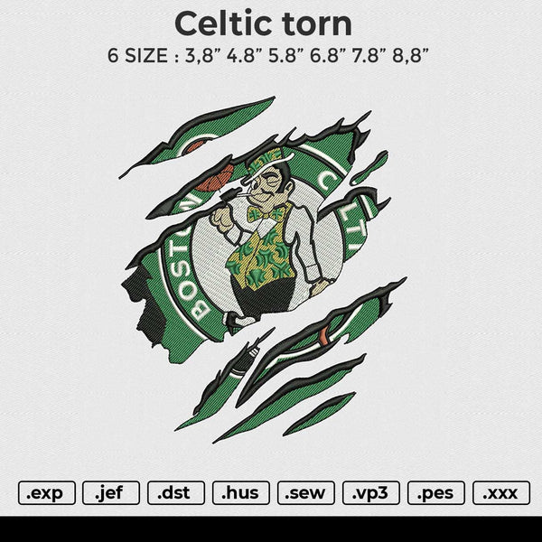 Celtic Torn Embroidery File 6 size