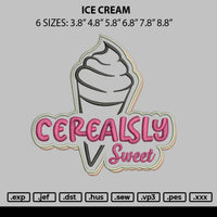 Ice Cream Embroidery File 6 Sizes