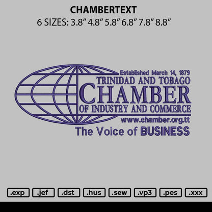 Chambertext Embroidery File 6 sizes
