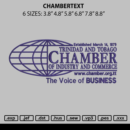 Chambertext Embroidery File 6 sizes