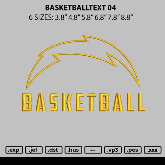 Basketballtext 04 Embroidery FIle 6 sizes