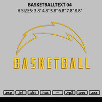 Basketballtext 04 Embroidery FIle 6 sizes