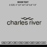 River Text Embroidery File 6 sizes