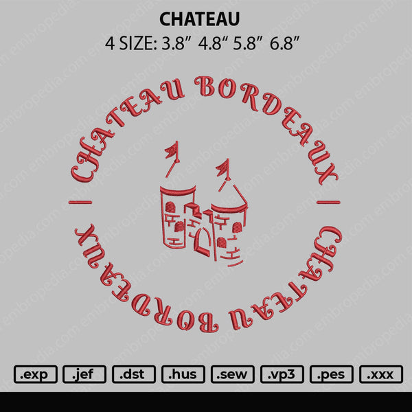 Chateau Embroidery File 4 size