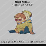 Anime Chibi 01 Embroidery File 4 size