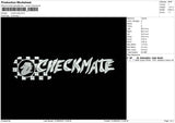 Checkmate Embroidery File 5 sizes