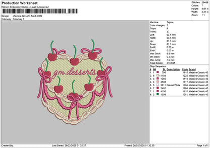 Cherries 2302 Embroidery File 6 sizes