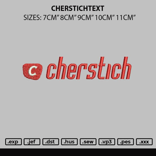 Cherstichtext Embroidery File 6 sizes
