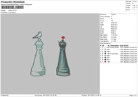 Chess Embroidery File 4 size