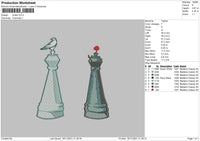 Chess Embroidery File 4 size
