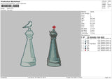 Chess Embroidery File 4 size
