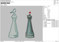 Chess Embroidery File 4 size