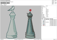 Chess Embroidery File 4 size