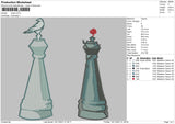 Chess Embroidery File 4 size