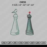 Chess Embroidery File 4 size