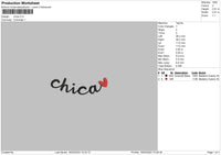 Chica Embroidery File 6 sizes