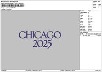 Chicagotext 2108 Embroidery File 6 sizes