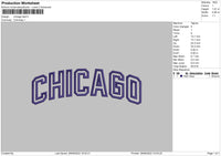 Chicago Text Embroidery File 4 sizes